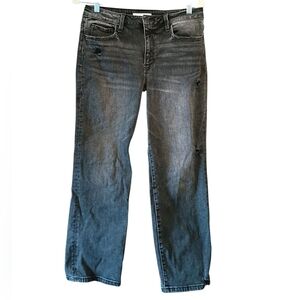 The Buckle Flying Monkey Black High Rise Crop Jeans Size 29 Distressed